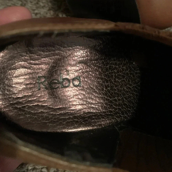 Reba Lane Womens Ankle Boots Brown Leather Size 8.5M Western Slip On - Picture 3 of 7